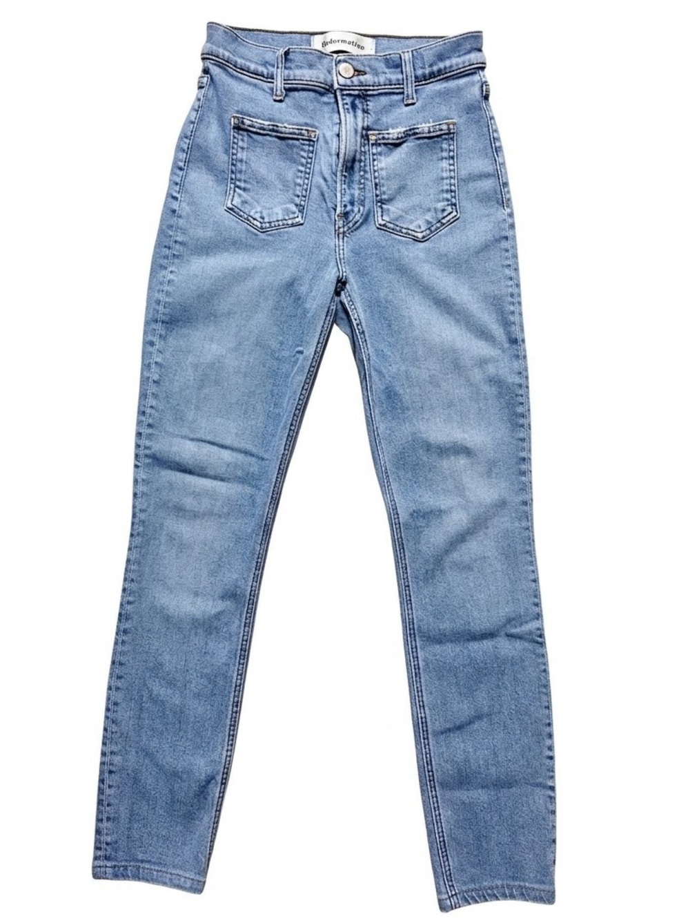 Reformation High Skinny Crop Patch Pocket Jeans Katrlana Wash Size 25